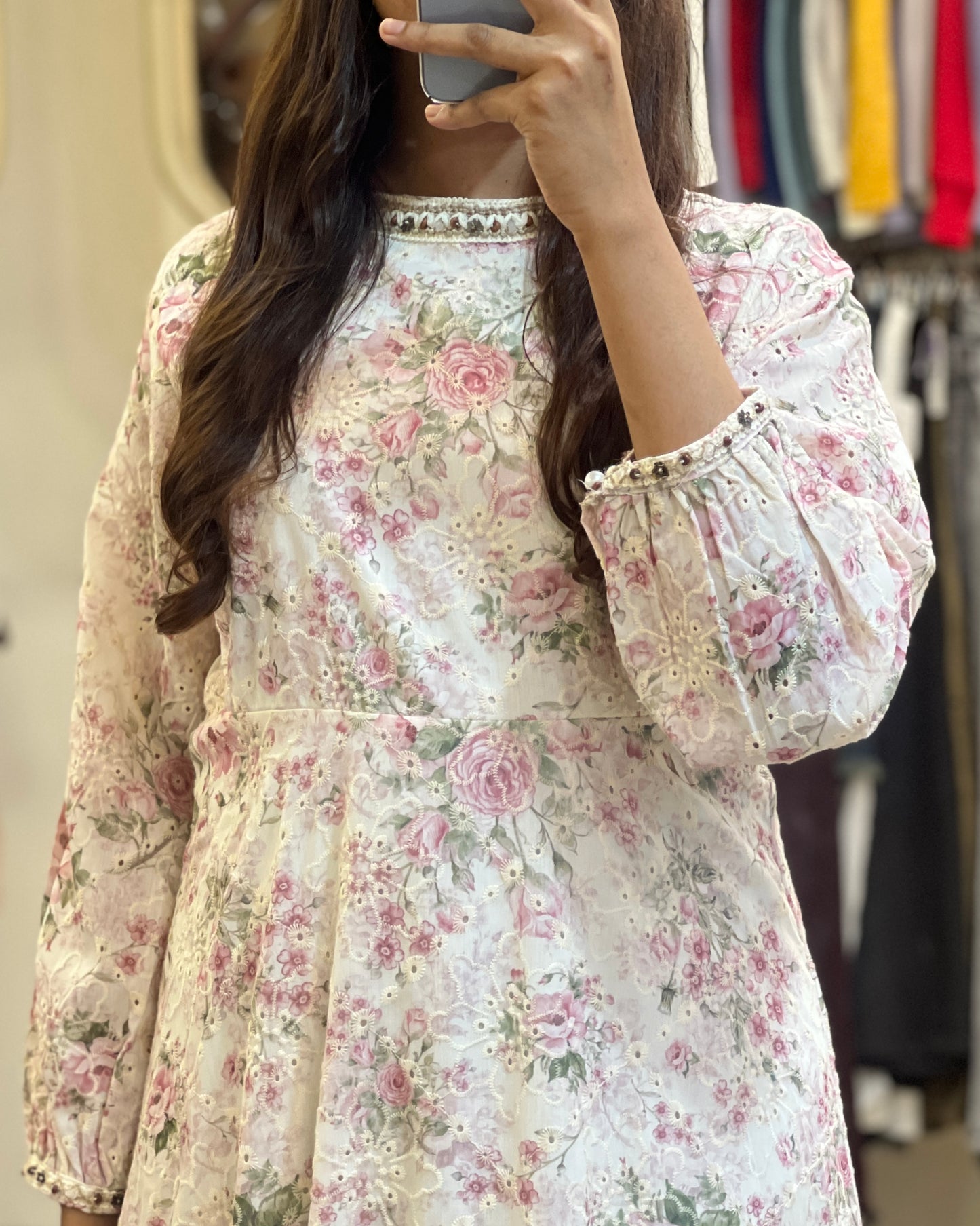 Floral printed gown