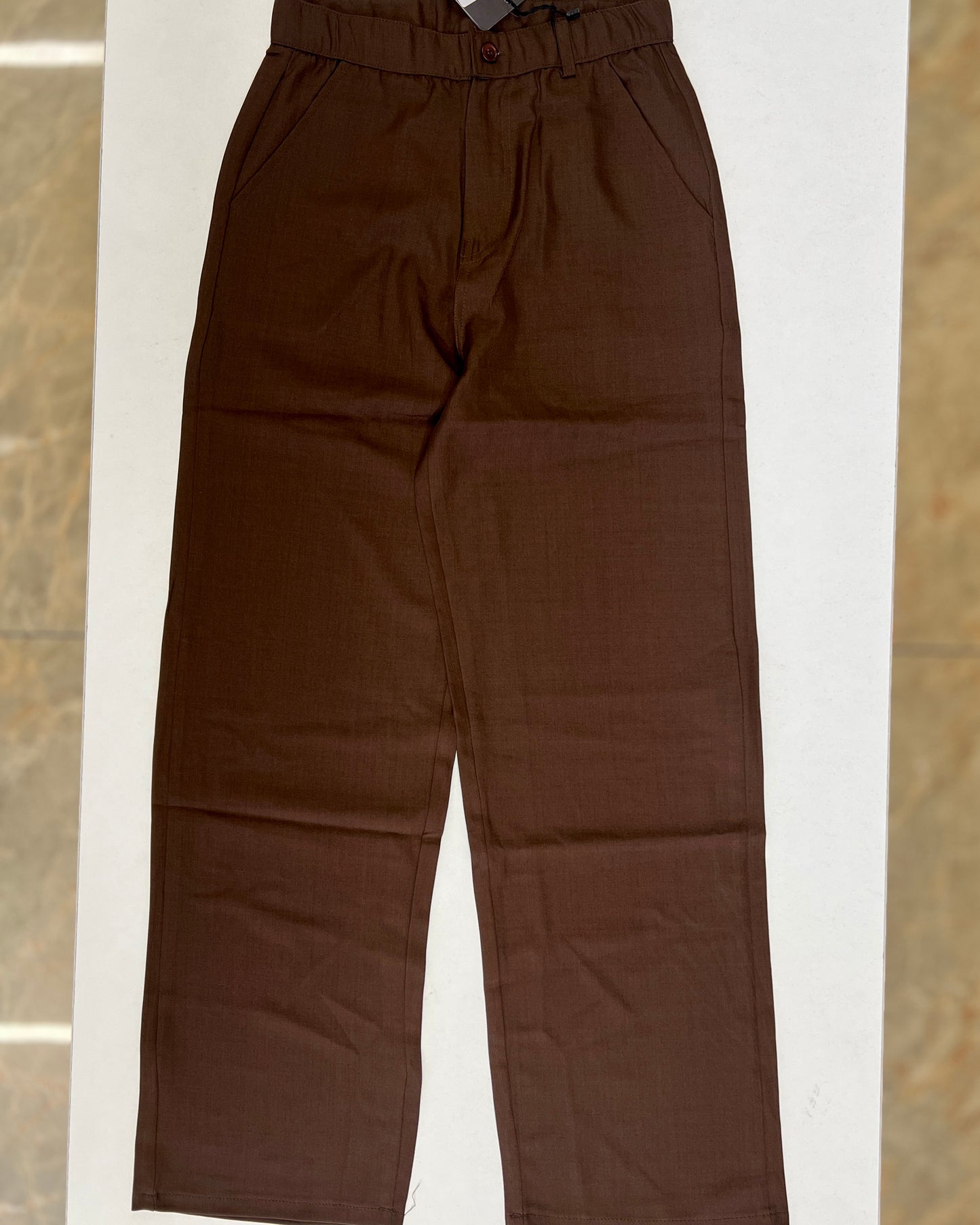 Linen straight fit pants