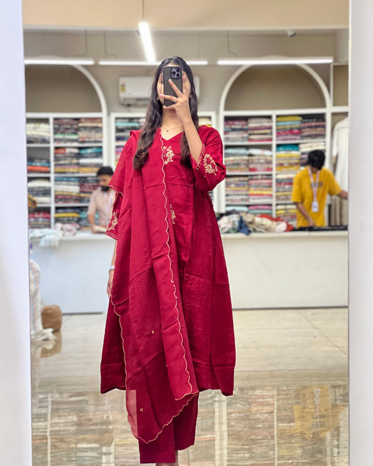 Tela by ash women maroon salwar set
