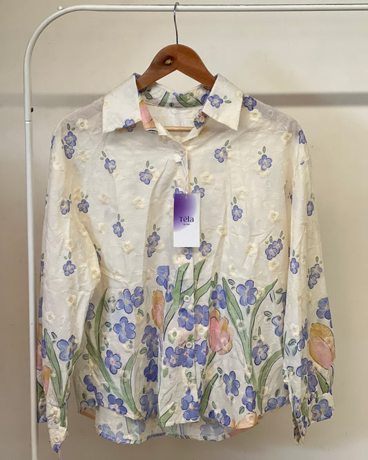 Tela by ash women imported embroidery shirt
