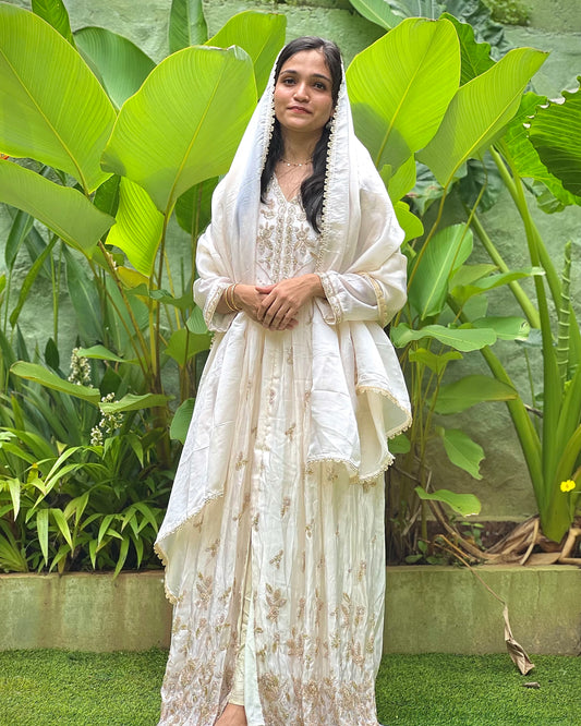 White three-piece salwar set