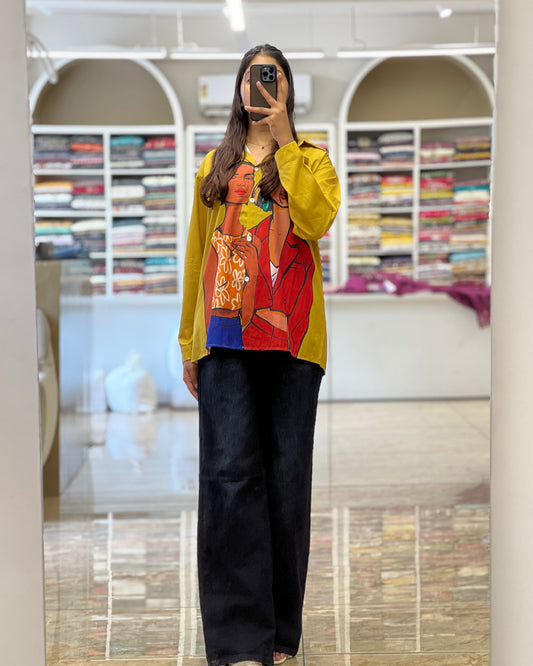 Tela by ash women printed casual shirt
