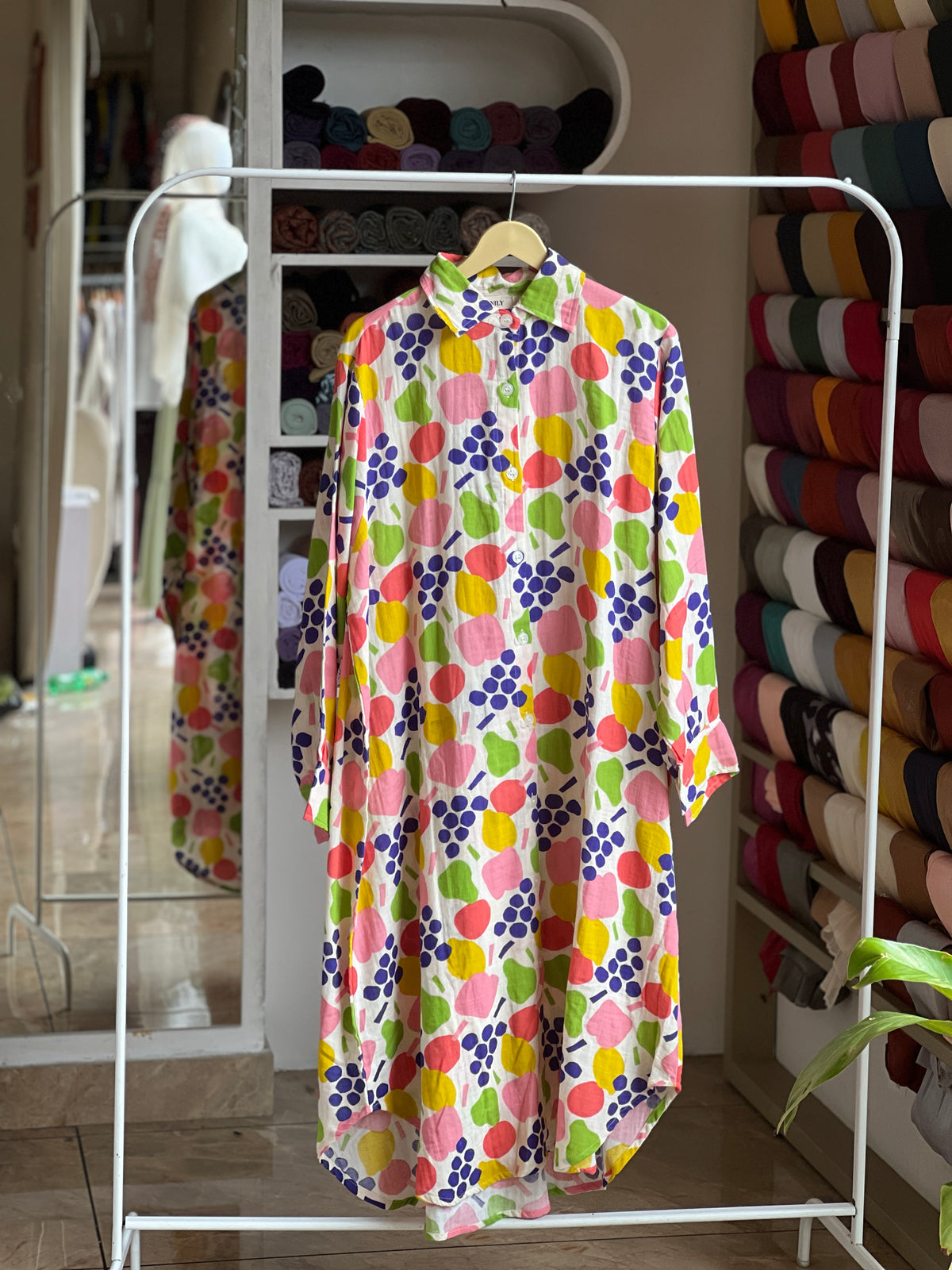 Double cotton premium long shirt