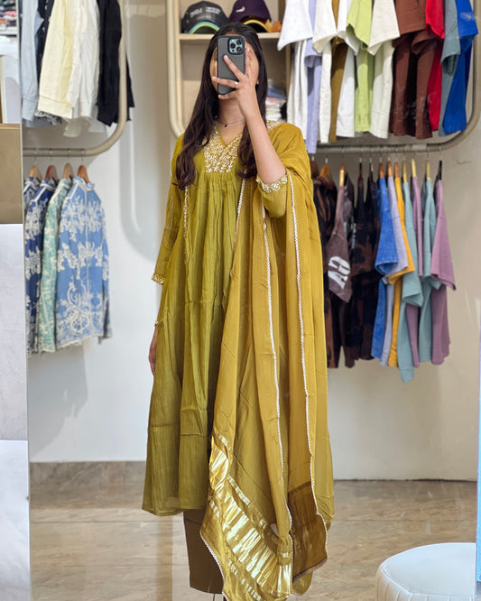 Tela by Ash woman malchanderi premium Anarkali Partywear salwar