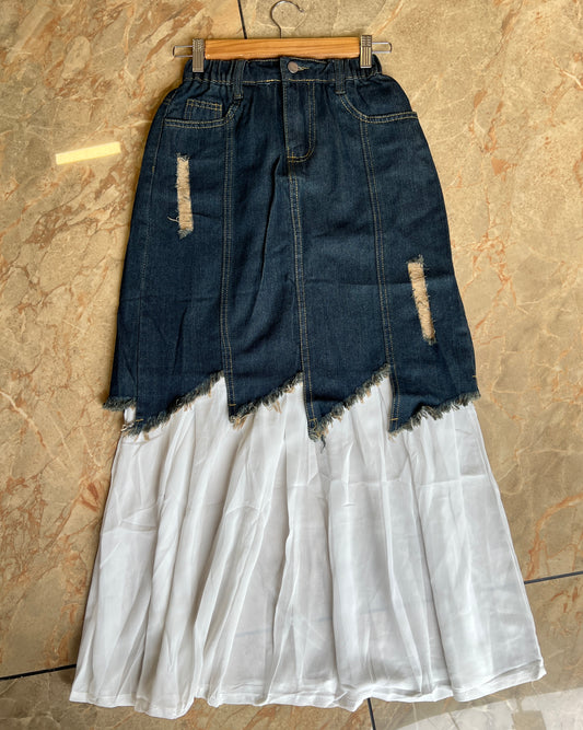 Tela by ash women colour-blocked patch skirt