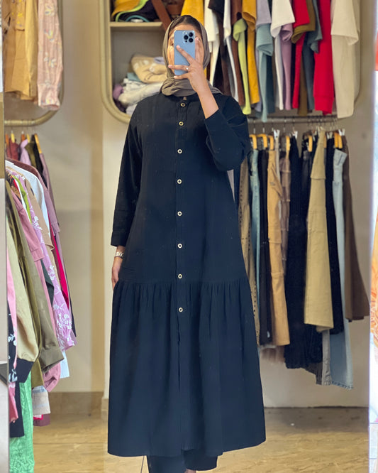 Tela by ash women black denim gown