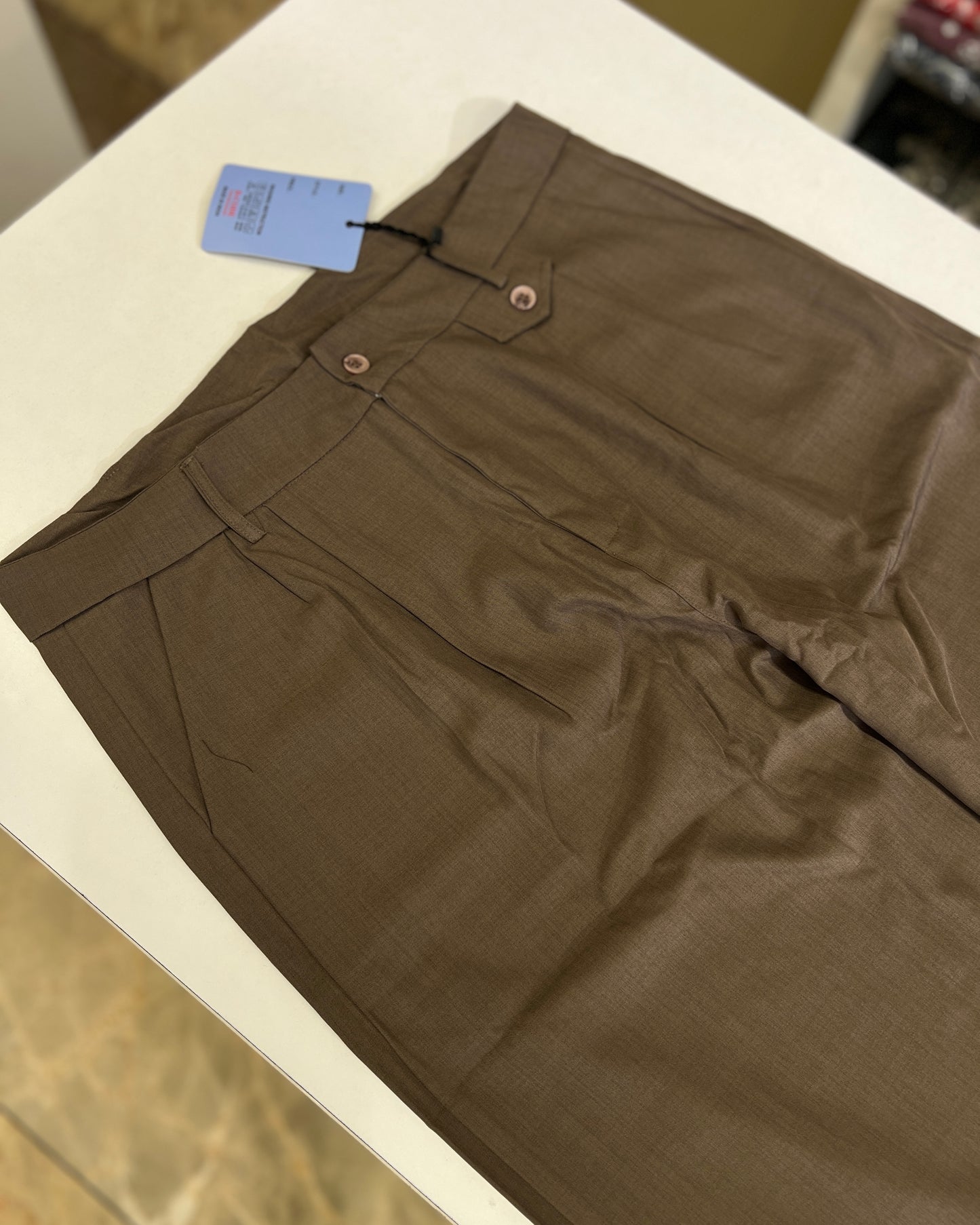 Linen straight fit pants