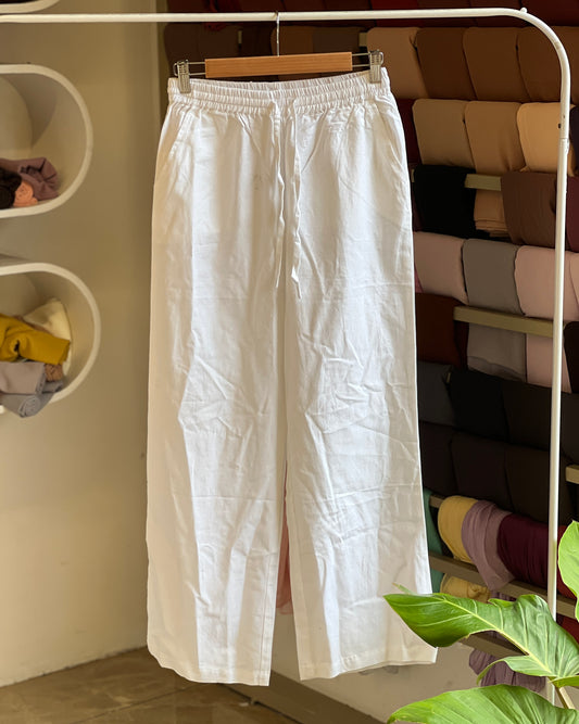 Linen straight fit pant