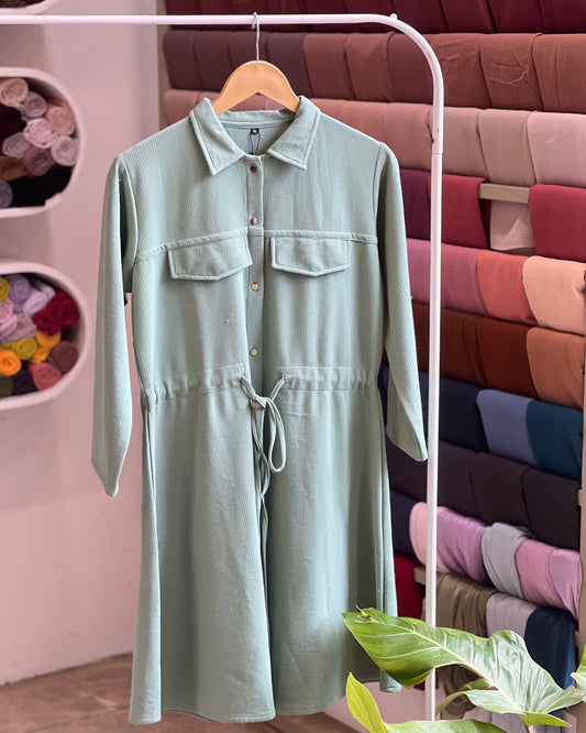 Tela by ash women drawstring waist shirt dress