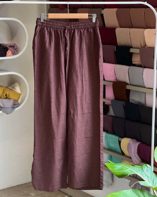 Linen straight fit pant