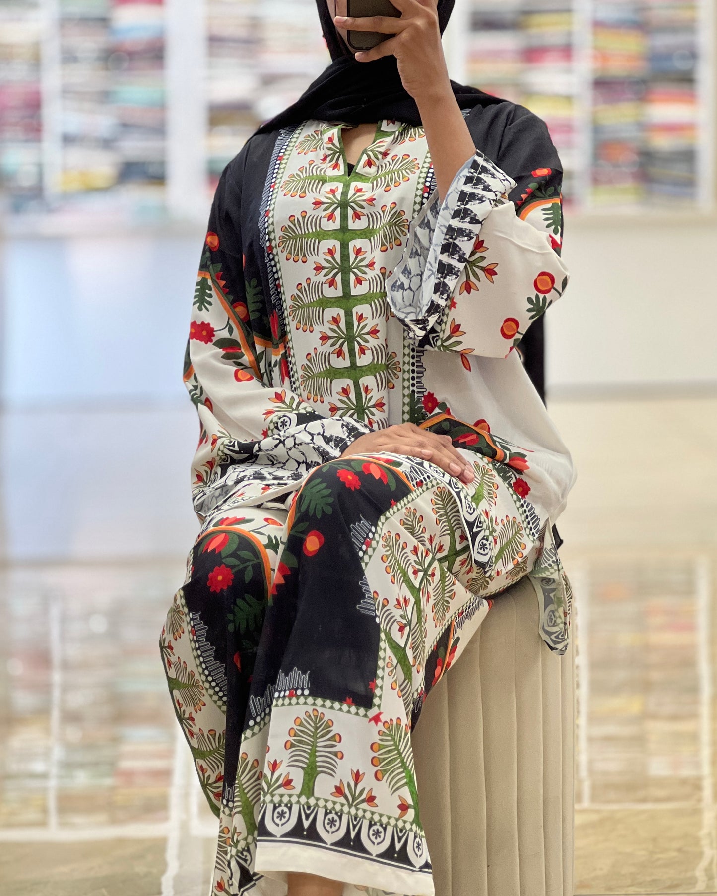 Tela by ash women imported palm print cordset