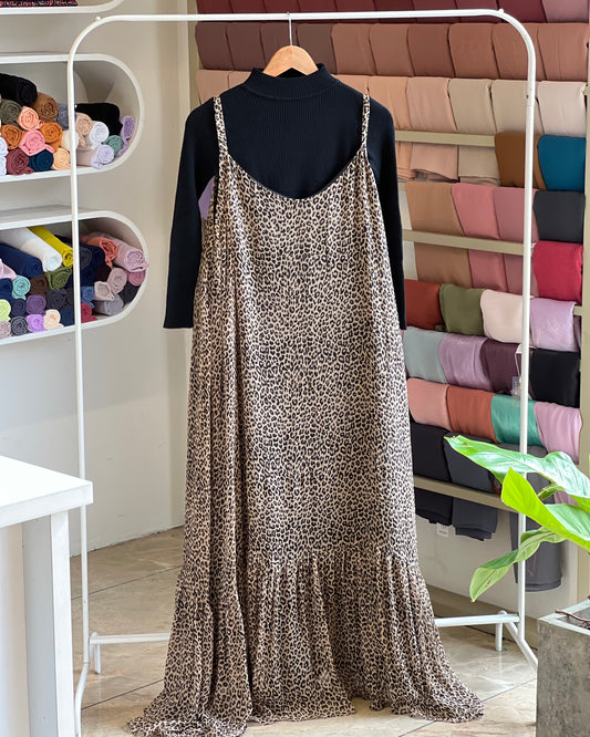 Tela by ash women animal print pinafore with inner