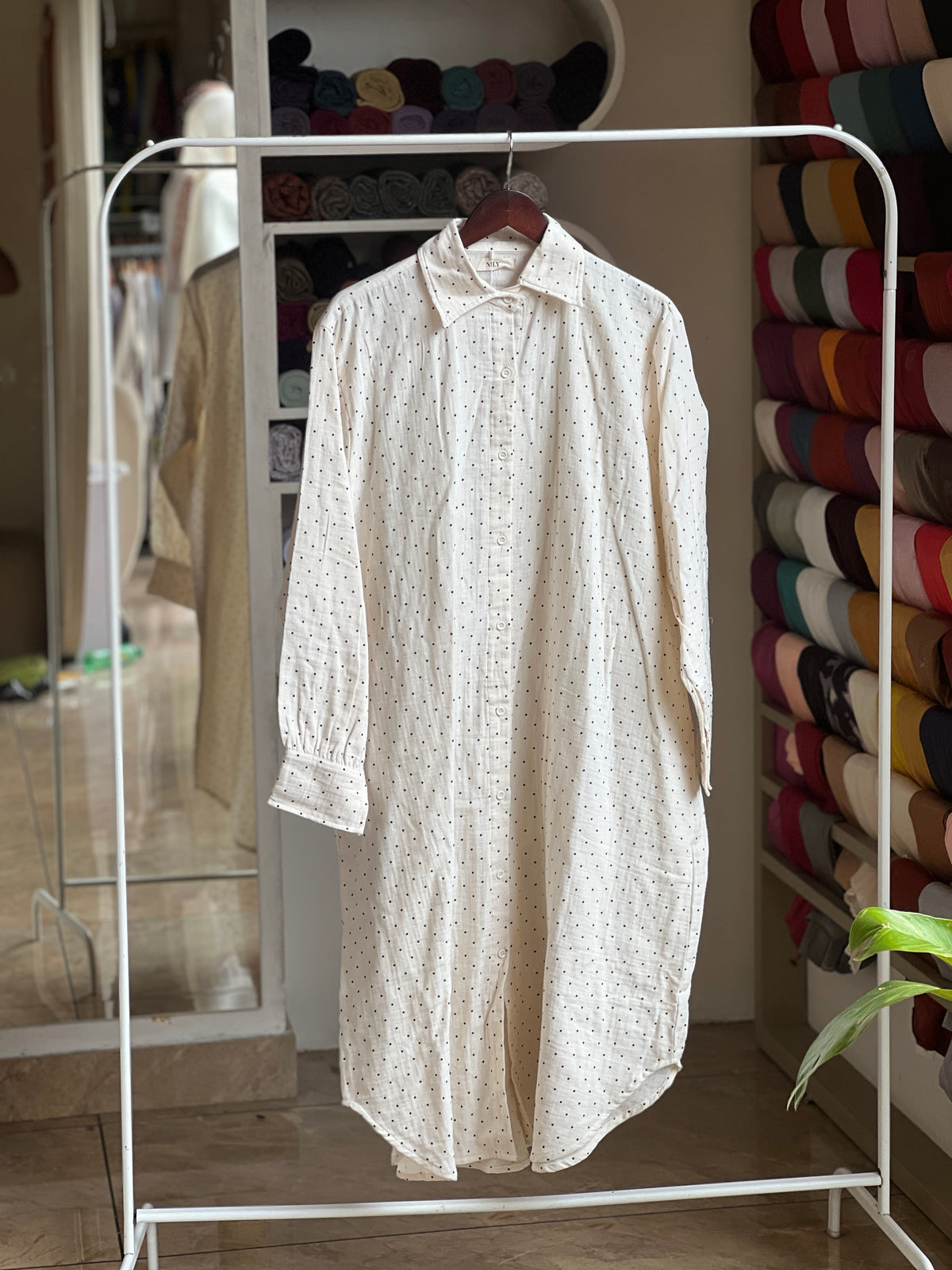 Double cotton premium long shirt