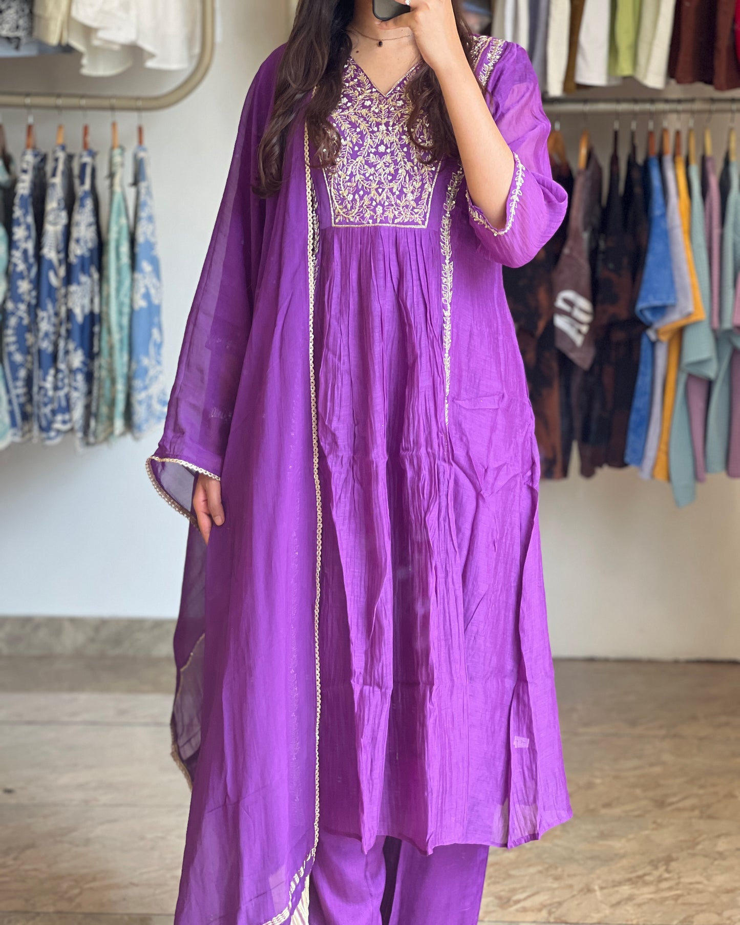 Tela by Ash woman malchanderi premium Anarkali Partywear salwar
