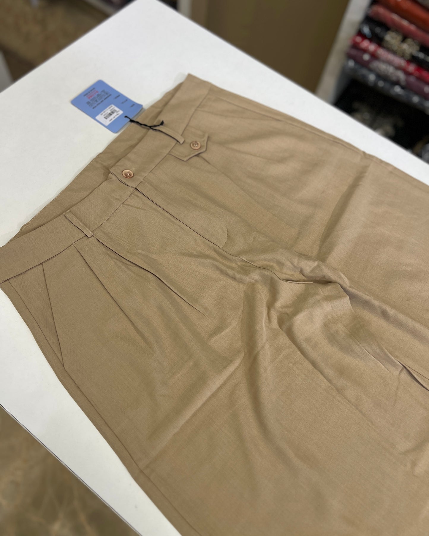 Linen straight fit pants