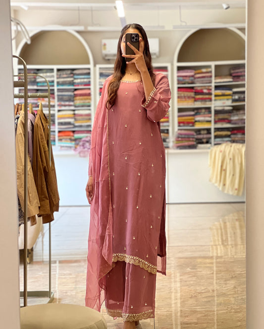 Tela by ash onion pink Partywear salwar set