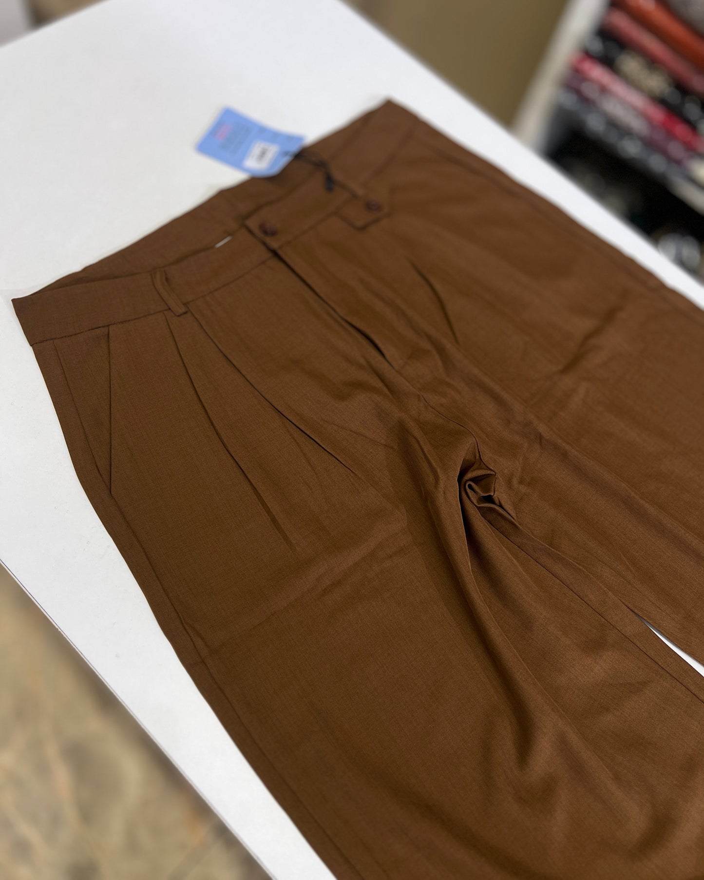 Linen straight fit pants