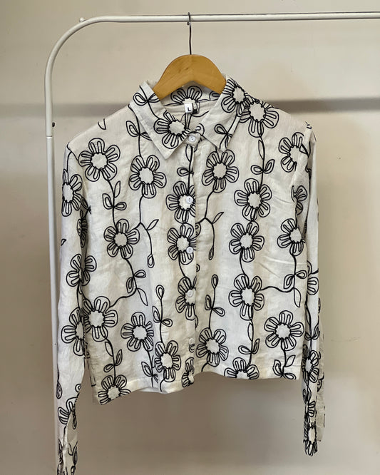 Tela by ash women floral embroidered shirt