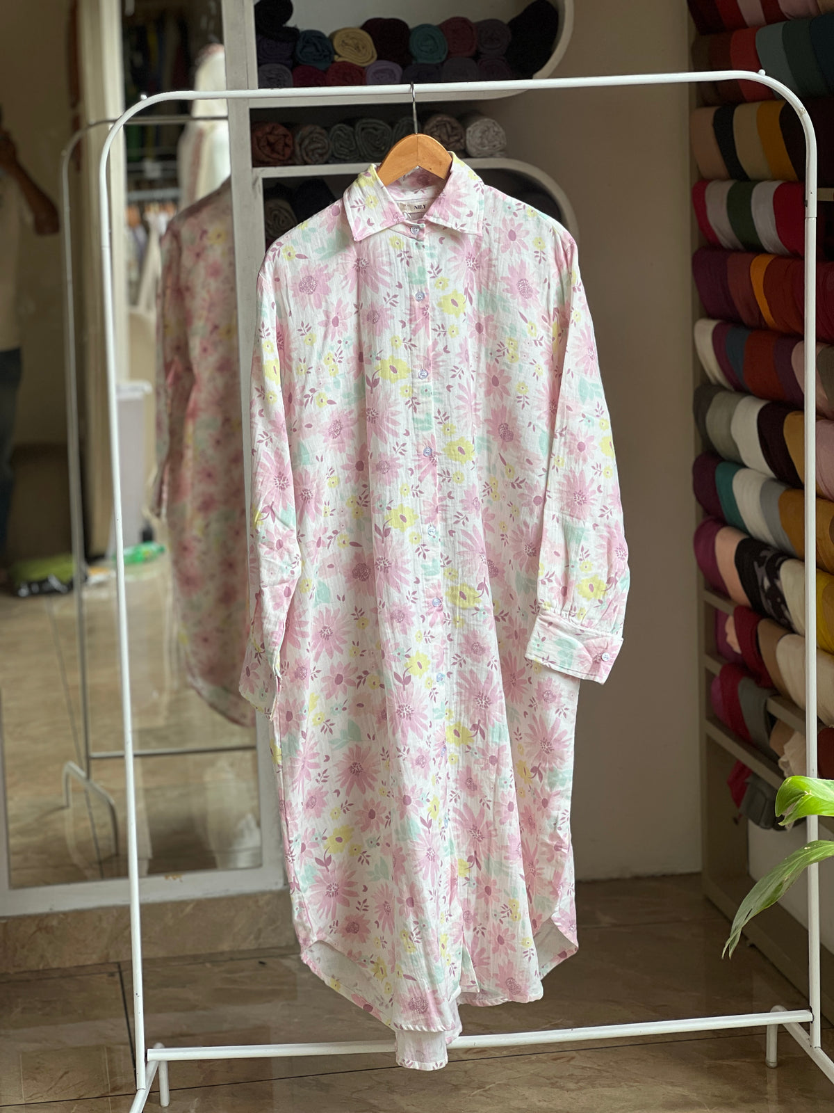 Double cotton premium long shirt