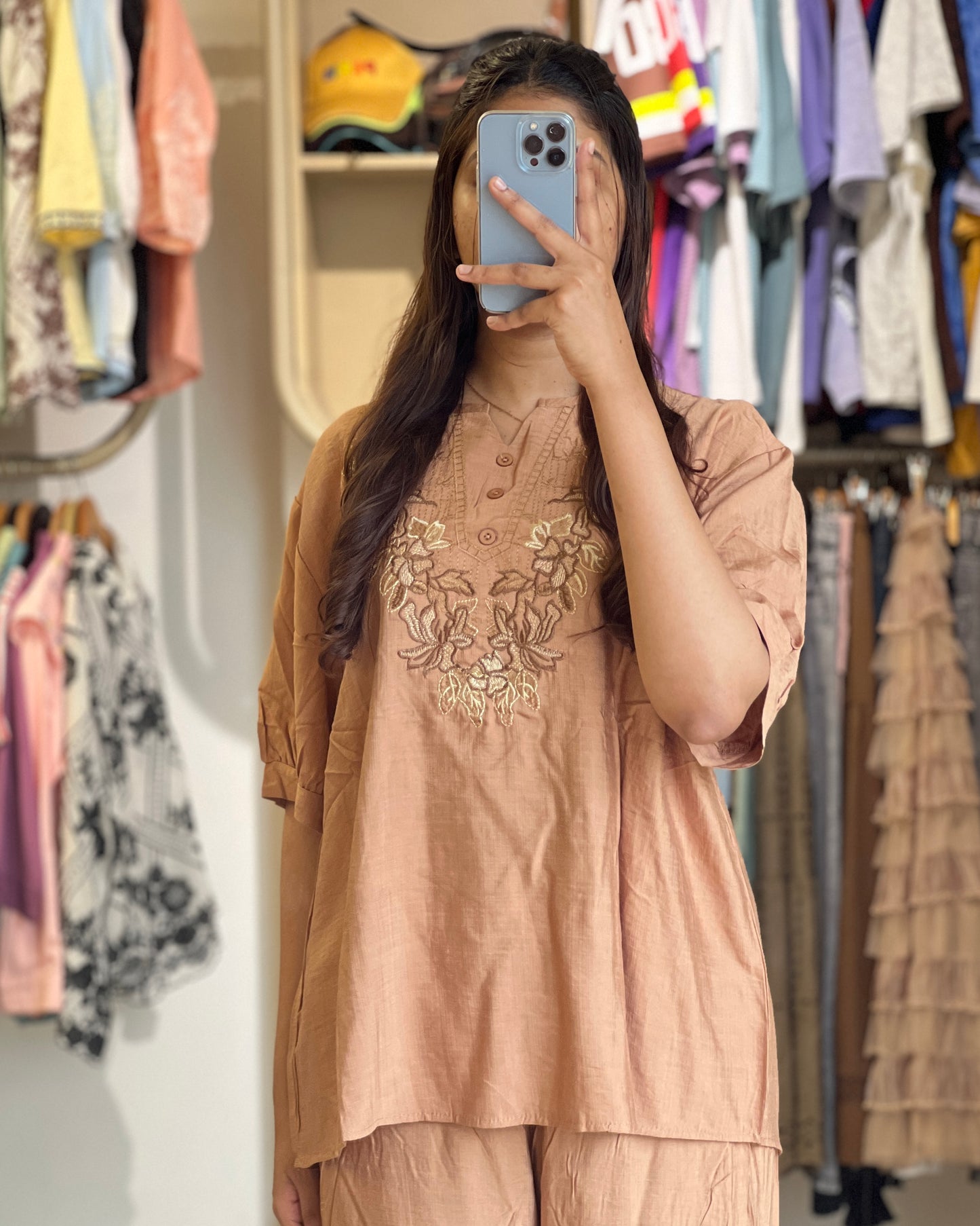 Tela by ash women beige casual co-ord set