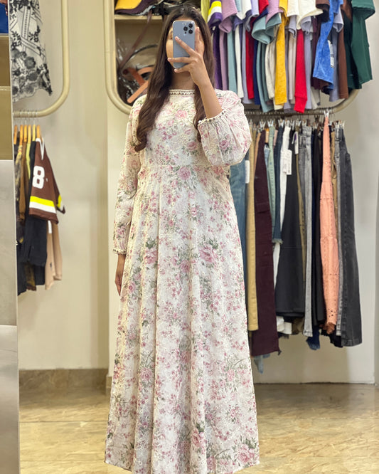 Floral printed gown