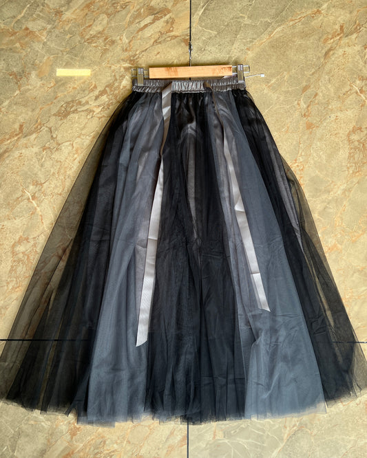 Tela by ash women black tulle skirt