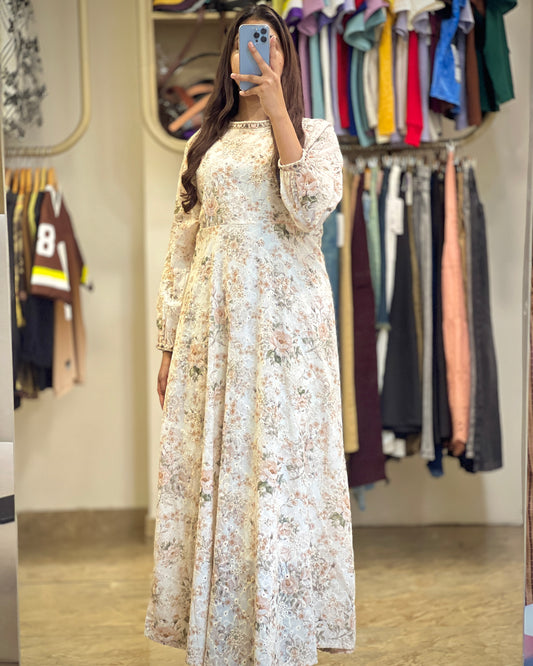 Floral printed gown