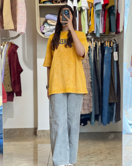 Tela by ash women oversized acid wash t-shirt