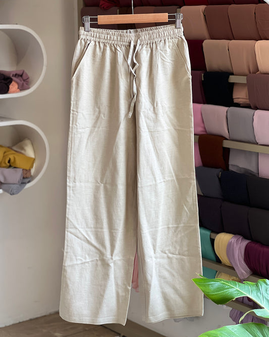 Linen straight fit pant