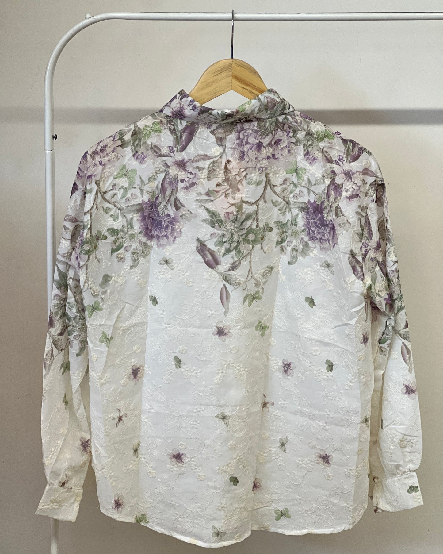 Tela by ash women beautiful purple floral print shirt