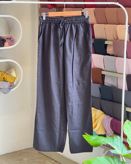 Linen straight fit pant